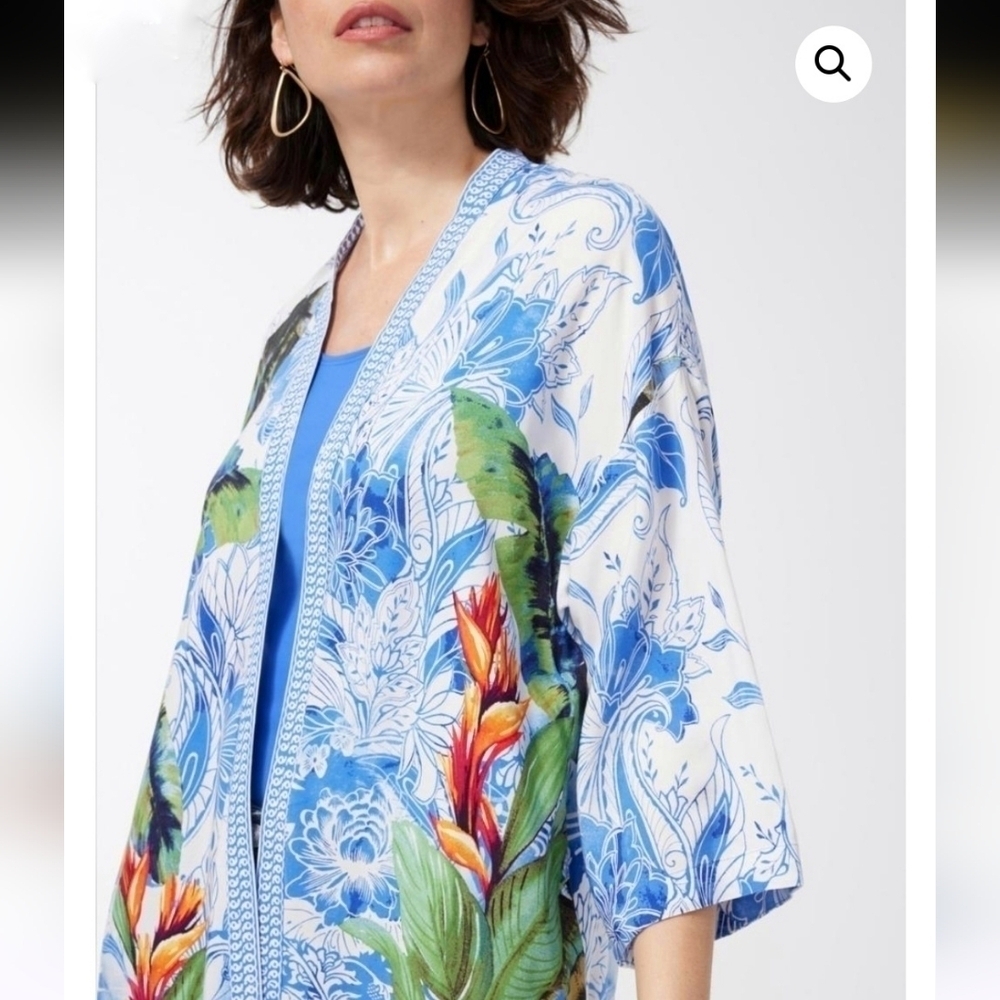 CHICO'S FLORAL PRINT KIMONO SIZE S/M